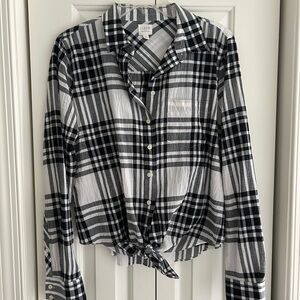 J. Crew Monochrome Plaid Shirt